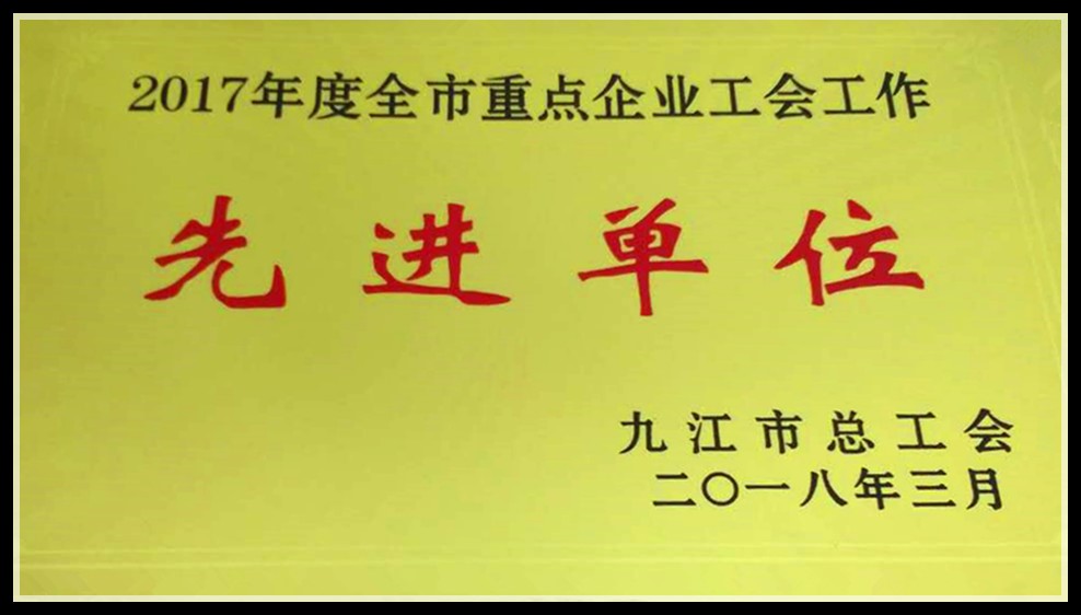 九江賽晶科技榮獲2017年度全市重點企業(yè)工會工作&ldquo;先進單位&rdquo;